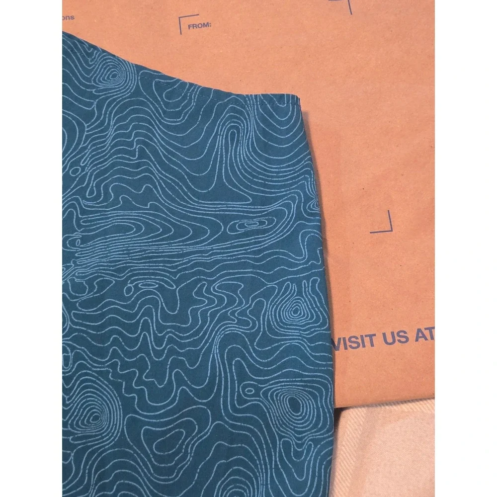 Alaskan Hardgear Duluth Mens L Chilkat River Snap Shirt Blue Topographic Map - Picture 6 of 6